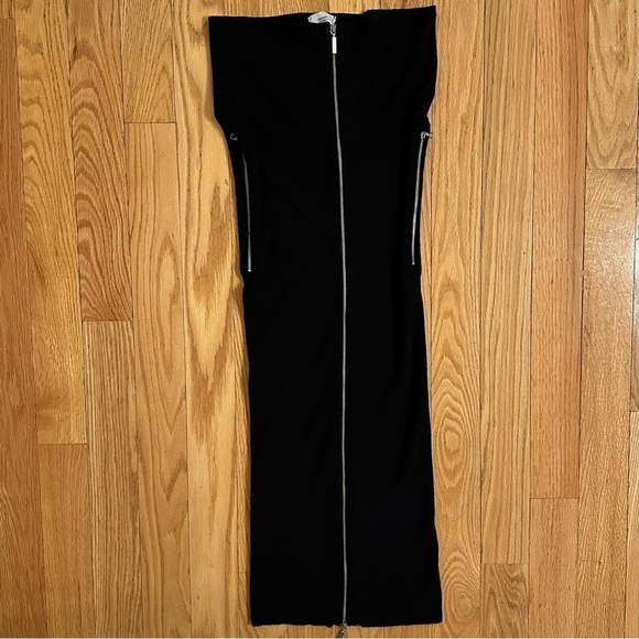 Fendissime Fendi Ribbed Zip Wool Tube Dress Zippers Black Sz 40 RARE - Picture 1 of 12